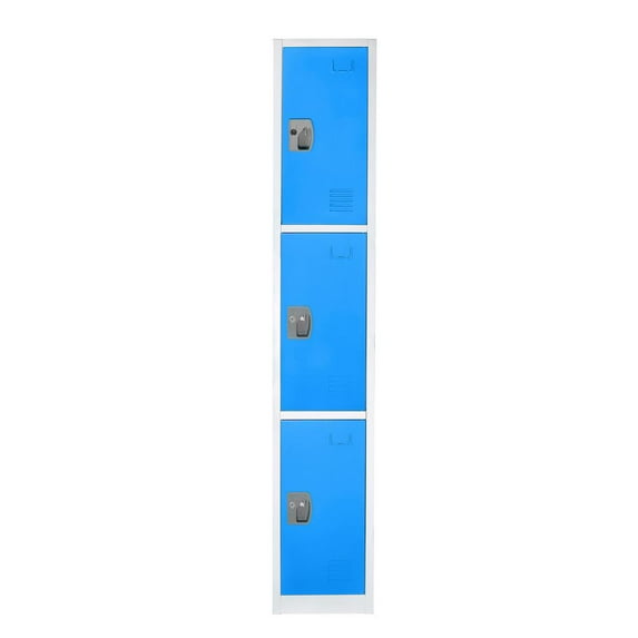 AdirOffice 72" Steel Large Metal Storage Locker for School & Office w/3 Doors, Blue