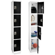 AdirOffice 72" Steel Large Metal Storage Locker for School & Office w/4 Doors, Black