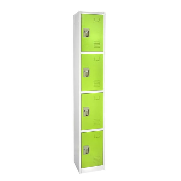 AdirOffice 72" Steel Large Metal Storage Locker for School & Office w/4 Doors, Green