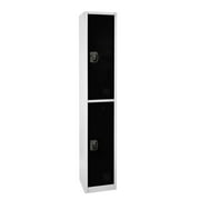 AdirOffice 72 in. x 12 in. x 12 in. Double-Compartment Steel Tier Key Lock Storage Locker in Black (4-Pack)