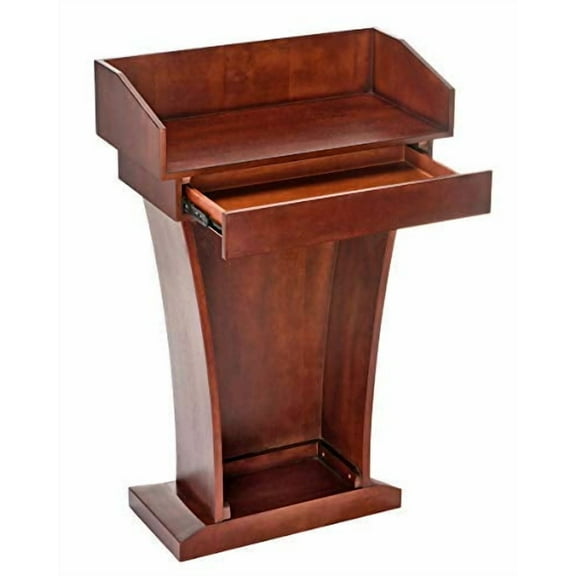 AdirOffice Church Pulpit, Wooden Podium - Height 43.33" Pulpits for Churches with Spacious Drawer (Mahogany)