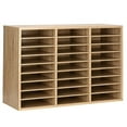 thumbnail image 1 of AdirOffice Classroom Mailbox - Wooden Literature Organizer , Construction Paper Storage Organizer , Mail Sorter with Slots , Office Mailboxes With Removable Shelf (27 Slot , Oak), 1 of 9