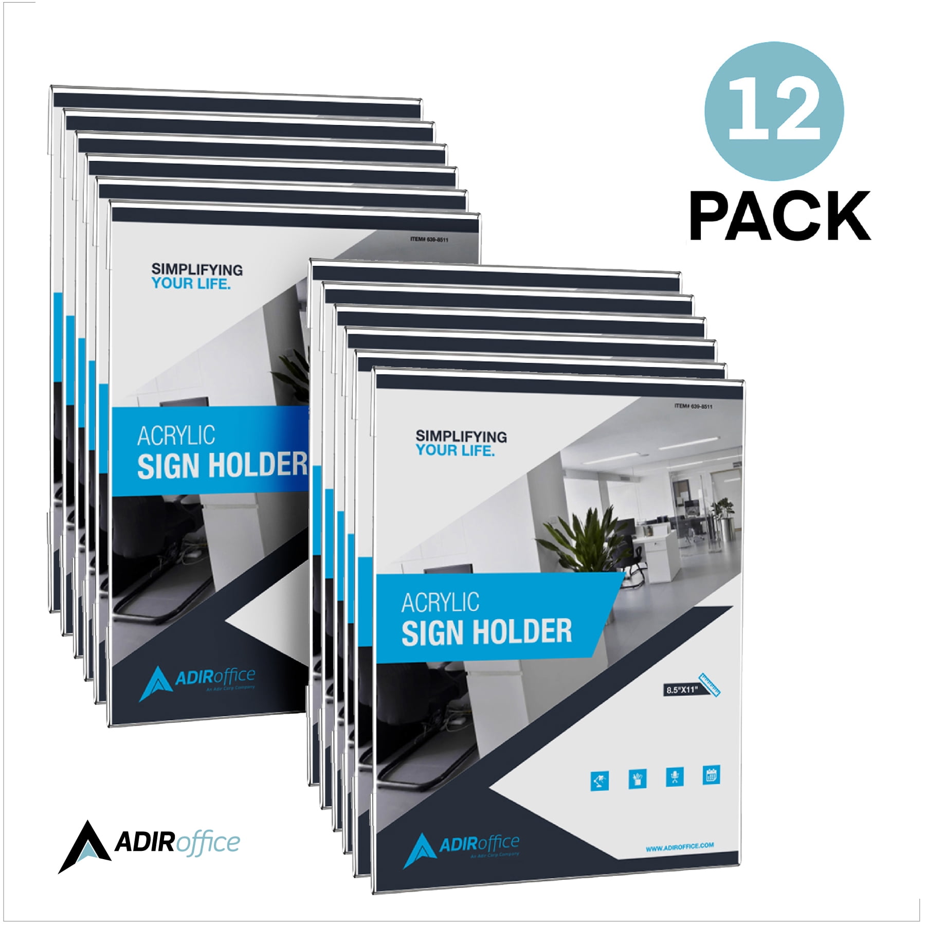 Clear Wall Mount 8.5x11 Acrylic Sign Holder Set