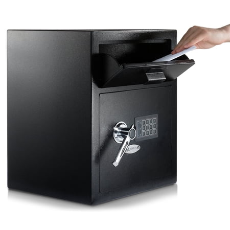 AdirOffice Digital Depository Safe - Front Loading - Digital Keypad Lock - Lockout Mode (Black)