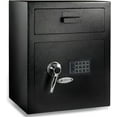 thumbnail image 1 of AdirOffice Digital Safe with Drop Slot Dual Lock Safety Box with Key, Black, 1 of 9