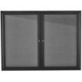 thumbnail image 1 of AdirOffice Enclosed Fabric/Cork Bulletin Board, Lockable, Double Door, Aluminum Frame, 48" X 36", Black, 1 of 7