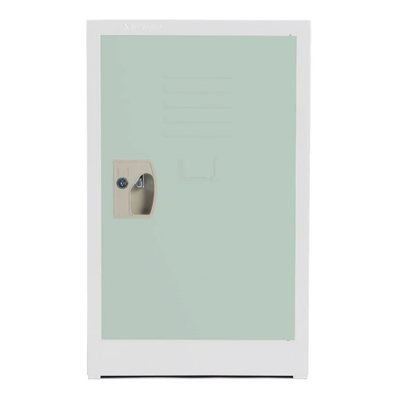 AdirOffice Kids Steel Metal Storage Locker - Heavy Duty Storage Organizer with Key and Hanging Rods - Ideal for Home, Gym & School - (24 in 1 Door, Misty Green)