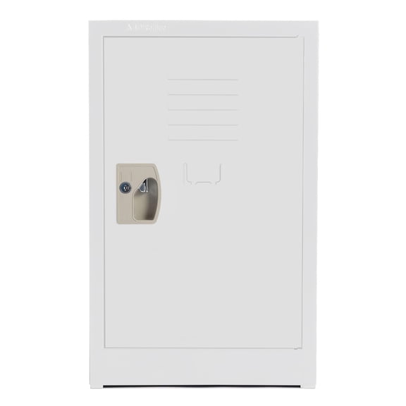 AdirOffice Kids Steel Metal Storage Locker - Heavy Duty Storage Organizer with Key and Hanging Rods - Ideal for Home, Gym & School - (24 in 1 Door, White)