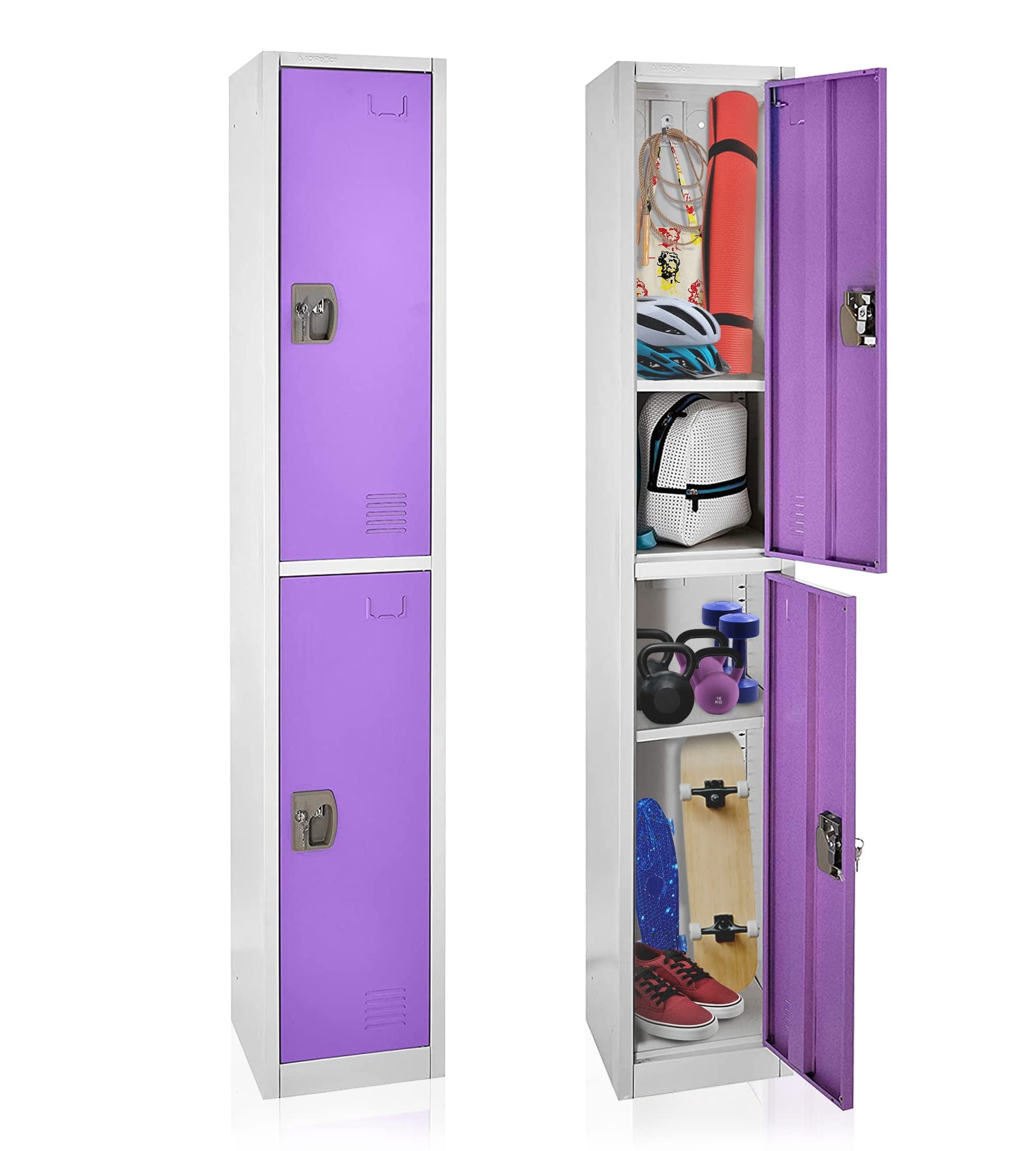 AdirOffice Large School Locker with 2 Doors 2 Hooks Storage Locker for ...