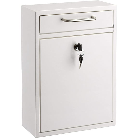 AdirOffice Large Ultimate White Interoffice Wall Mounted Mail Box Drop Box