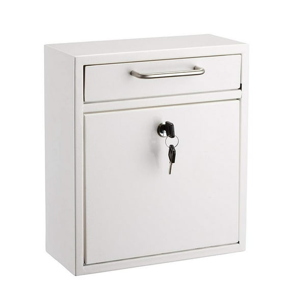 AdirOffice Medium Ultimate White Interoffice Wall Mounted Mail Box Drop Box