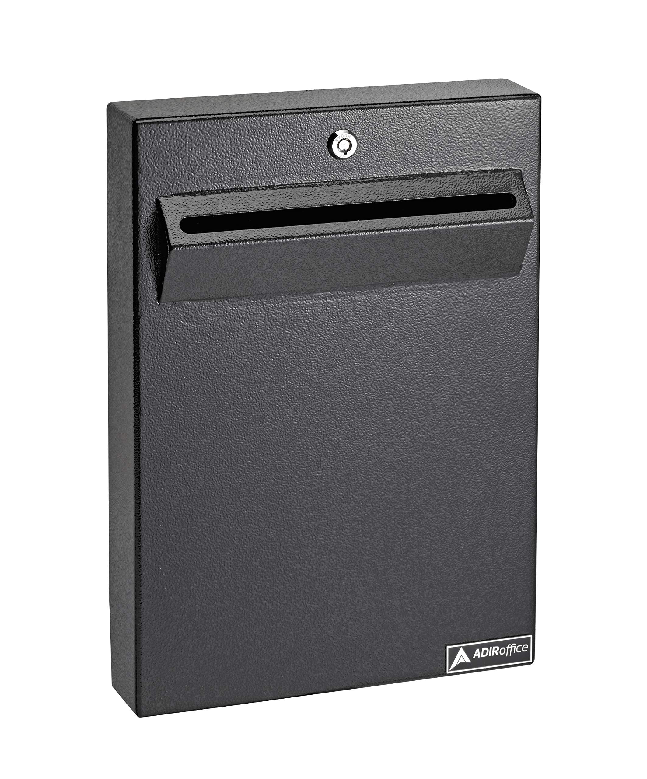 Black Heavy Gauge Steel Wall Mounted Lockable Drop Box