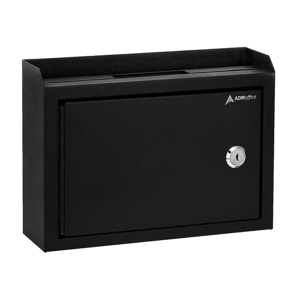 AdirOffice Multipurpose Drop Box Mailbox with Suggestion Cards Medium Black (631-02-BLK-PKG)