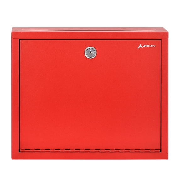 AdirOffice Multipurpose Mailbox Drop Box with Suggestion Cards Large Red (631-03-RED-PKG)