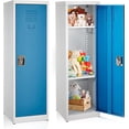 thumbnail image 1 of AdirOffice Steel 48" Metal 1-Door Storage Locker 1 Tier w/Key and Internal Hooks, Blue, 1 of 9