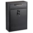 thumbnail image 1 of AdirOffice Steel Mail/File Box, Wall Mountable, Large, with Key Lock, Black, 1 of 10
