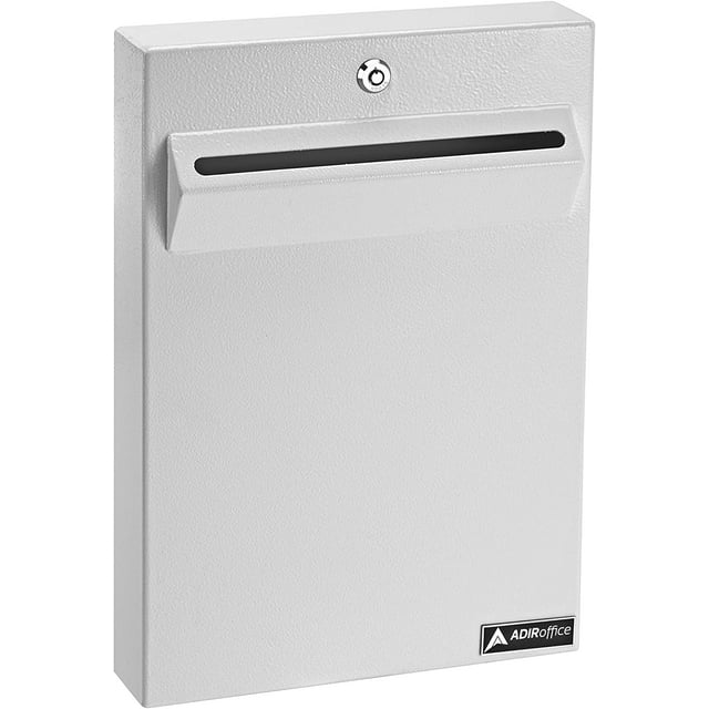 AdirOffice Steel Wall Mountable Document Storage Mail Box W/4 Keys, White