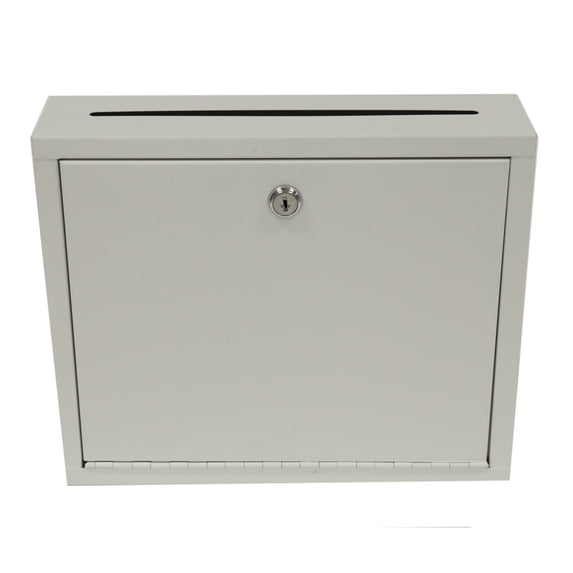 AdirOffice Steel Wall Mountable Drop/Suggestion/Ballot/Mail Box W/Lock, Beige