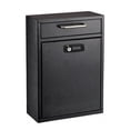 thumbnail image 1 of AdirOffice Steel Wall Mountable Large Mail/File Box w/Key & Combination Lock, Black, 1 of 3