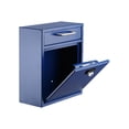 thumbnail image 1 of AdirOffice Steel Wall Mountable Large Mail/File Box w/Key & Combination Lock, Blue, 1 of 3
