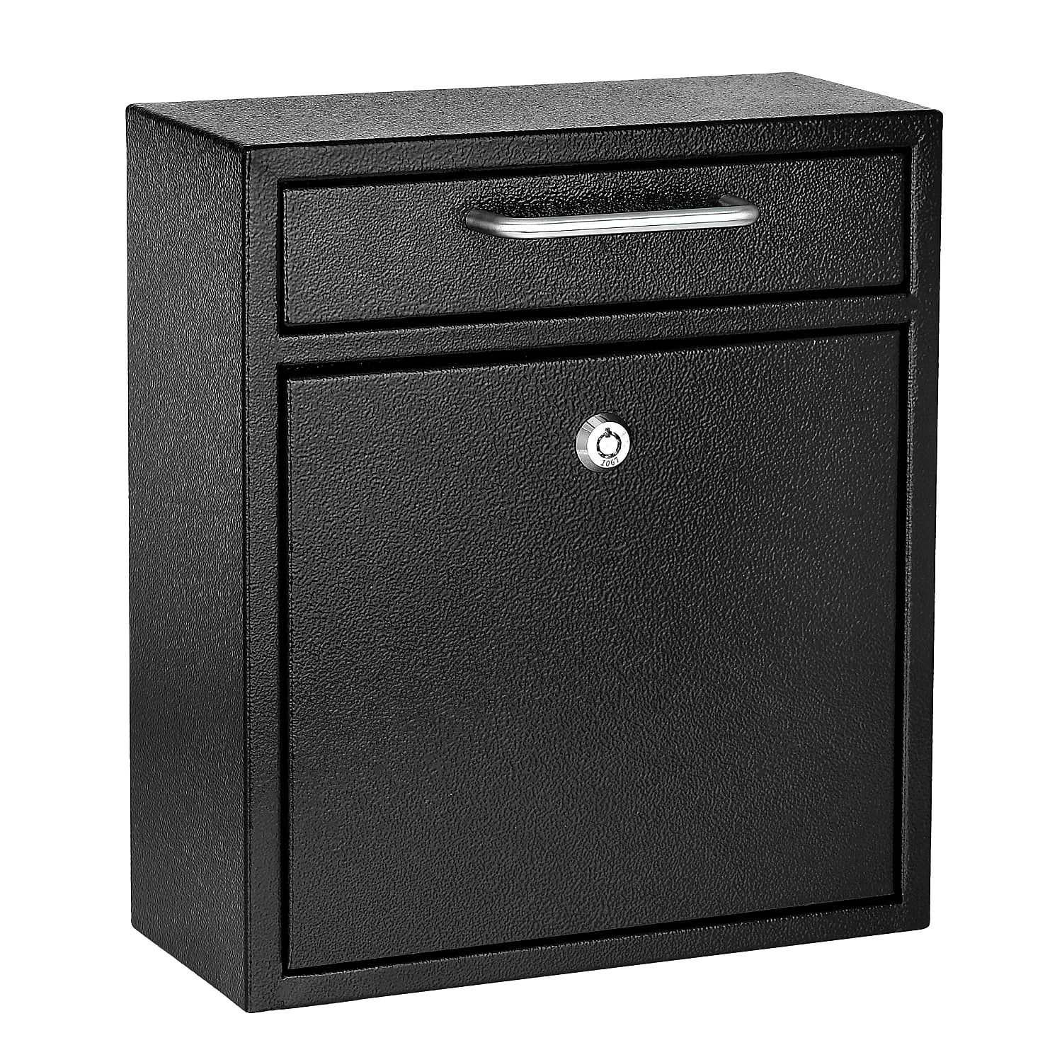 AdirOffice Ultimate Locking Wall Mounted Drop Box Mailbox Medium Black