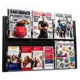 thumbnail image 1 of AdirOffice Wall Mount Magazine Rack, Acrylic, 29 inches x 23 inches, Adjustable Pockets, Black, 1 of 8
