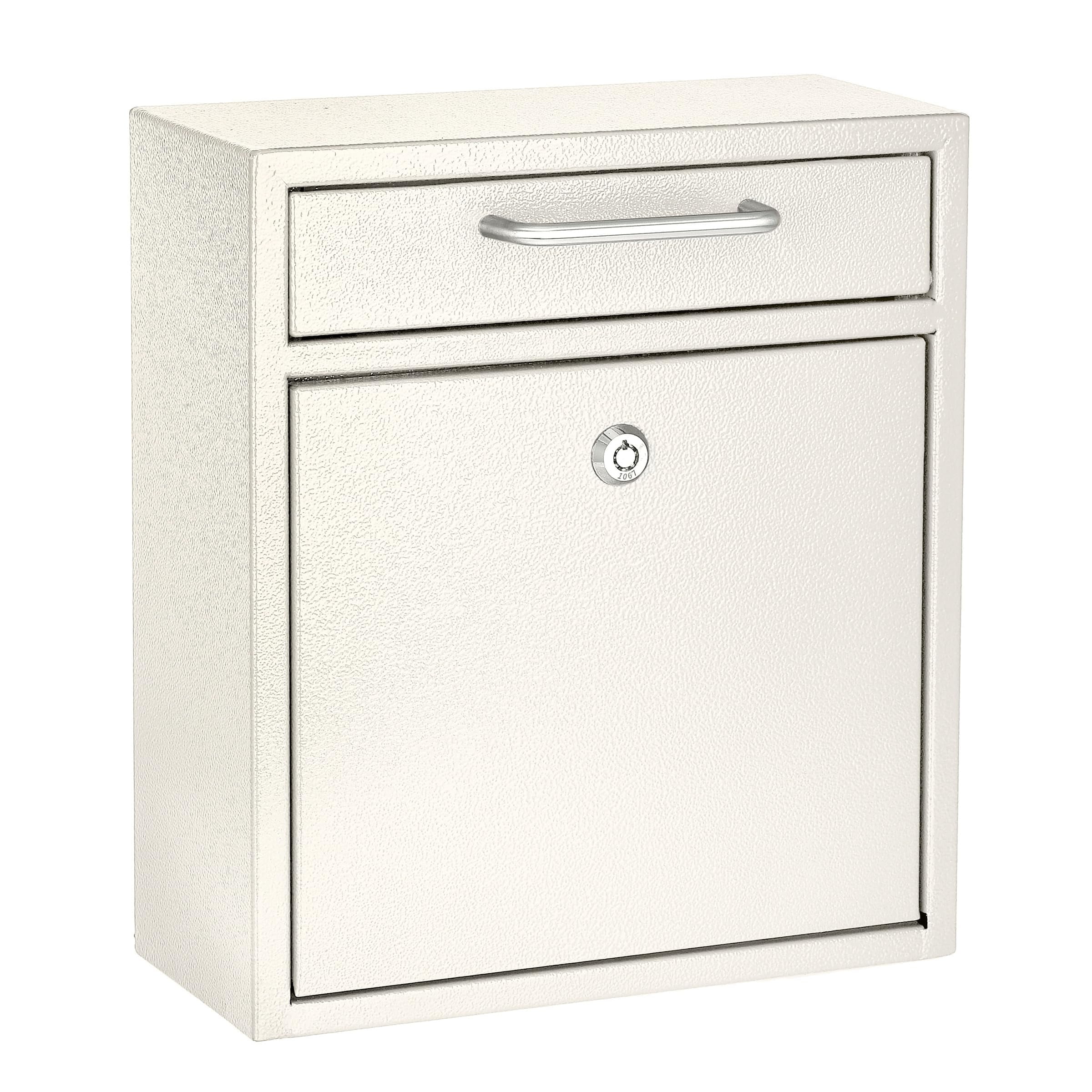 AdirOffice Wall Mount Mailbox - Mailbox with Lock and Keys- Durable Wall Mounted Locking Mailbox and Cash Drop Box for House, Apartments or Bussiness After Hours Deposits