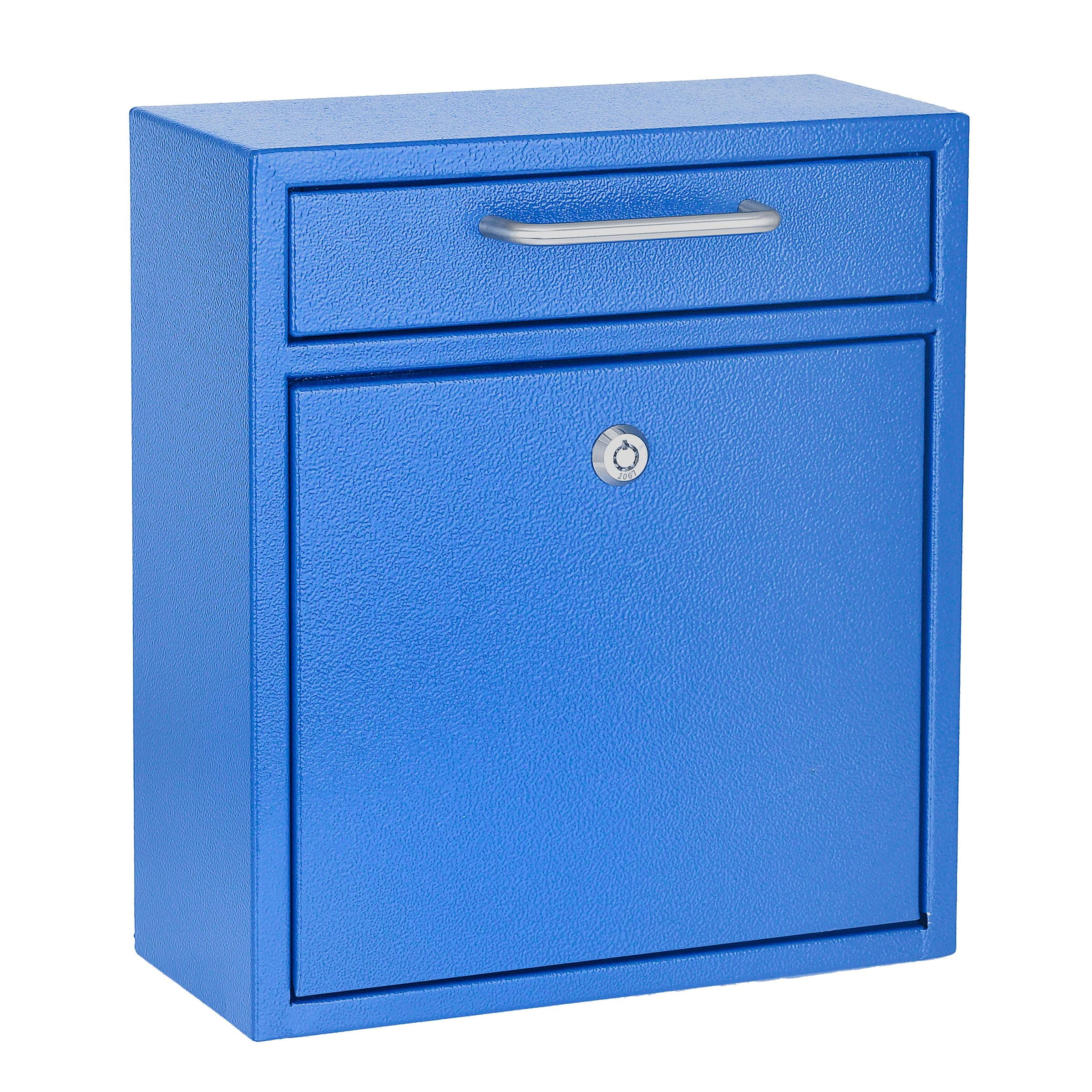 AdirOffice Wall Mount Mailbox - Mailbox with Lock and Keys- Durable Wall Mounted Locking Mailbox and Cash Drop Box for House, Apartments and Bussiness After Hours Deposits
