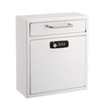 thumbnail image 1 of AdirOffice White Medium Secure Drop Box Wall Mounted Locking Mail Box Drop Box with Key and Combination lock, 1 of 8