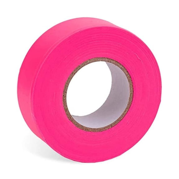 AdirPro 12 Pack Fluorescent Flagging Tape - Multipurpose Neon Marking Tape - Great Visual Labeling & Tagging for Home & Workplace Use (Fluorescent Pink, 300 feet)