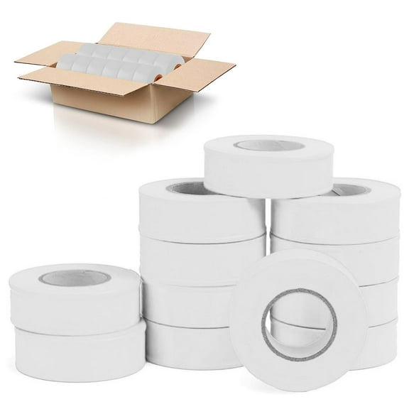 AdirPro 12 Pack Fluorescent Flagging Tape - Multipurpose Neon Marking Tape - Great Visual Labeling & Tagging for Home & Workplace Use (White, 150 ft)