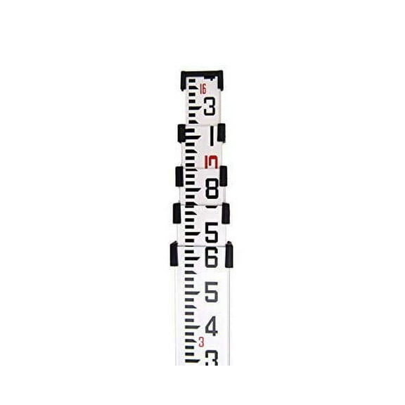 AdirPro 16-Foot Aluminum Grade Rod - 10ths, Dual Sided 5-Section Telescopic Leveling Rod – Bubble Level and Soft Carrying Case Included