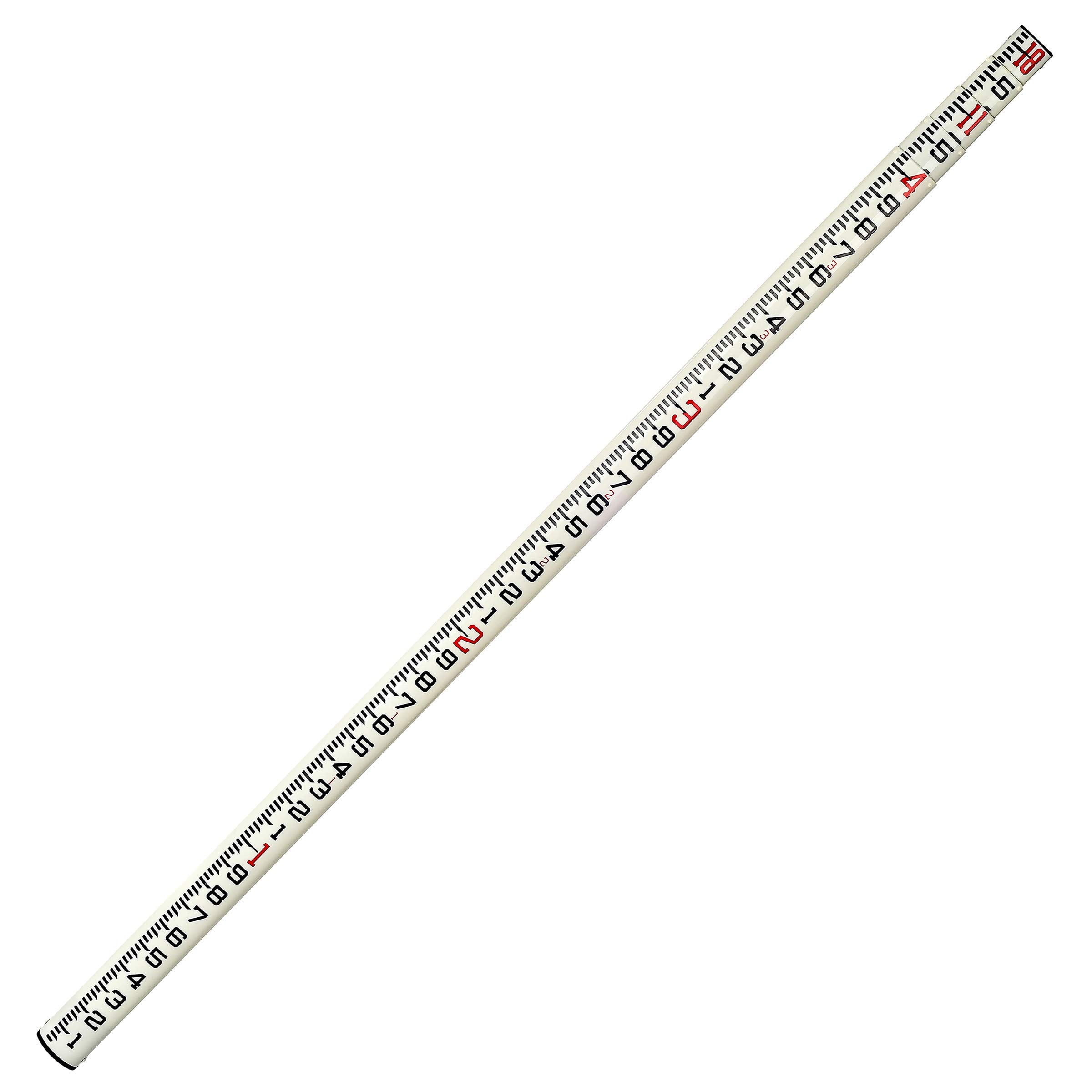 AdirPro 18-Foot Fiberglass Oval Leveling Rod- 10ths, 4 Section Telescopic  Carrying Case Included
