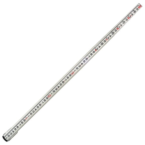 AdirPro 32-Foot Fiberglass Oval Leveling Rod with Foot Stabilizer - 10ths, 4 Section Telescopic Carrying Case Included