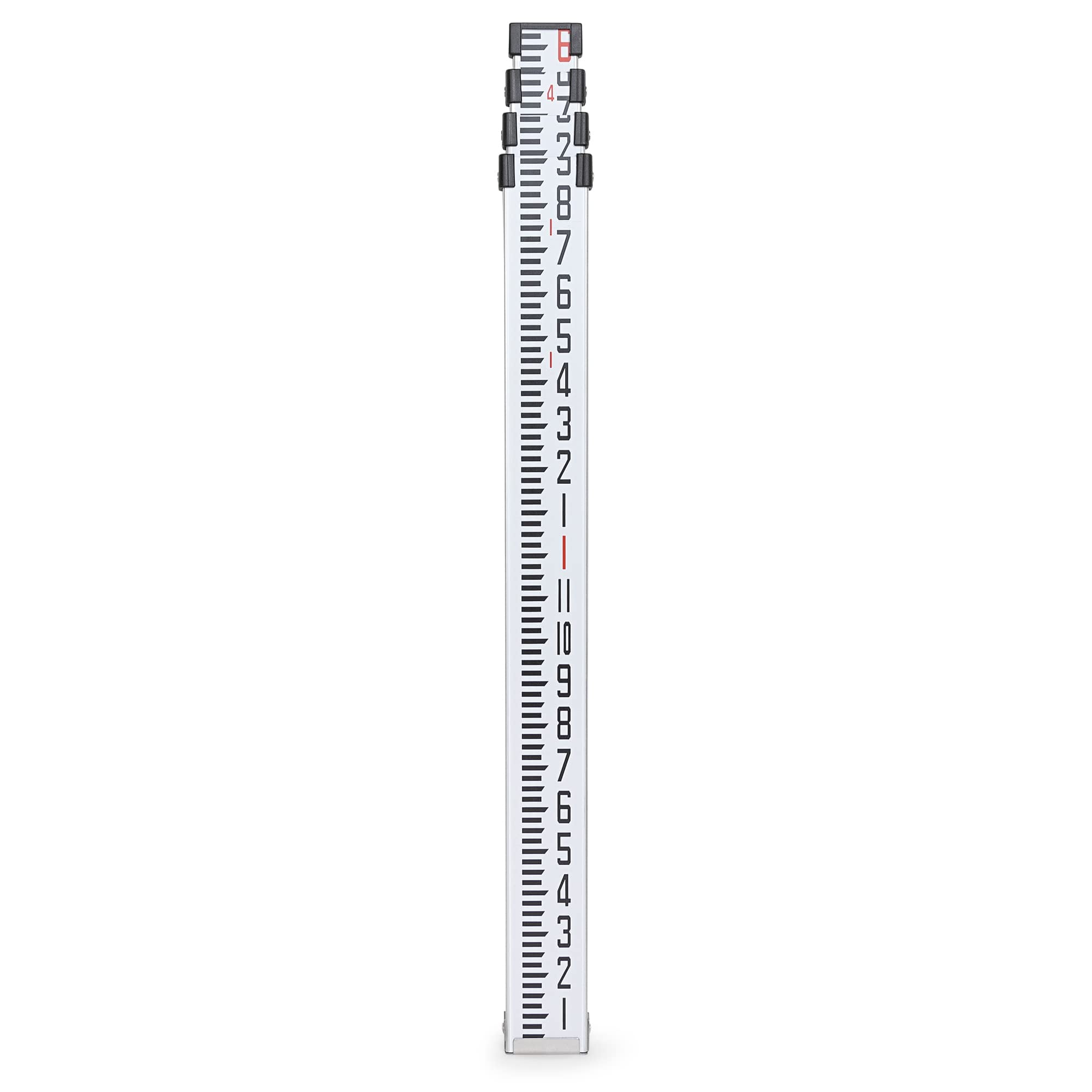 AdirPro 6-Foot Aluminum Grade Rod – 8ths, Extra Compact Dual Sided 4-Section Telescopic Leveling Rod – Collapses to 2 Feet