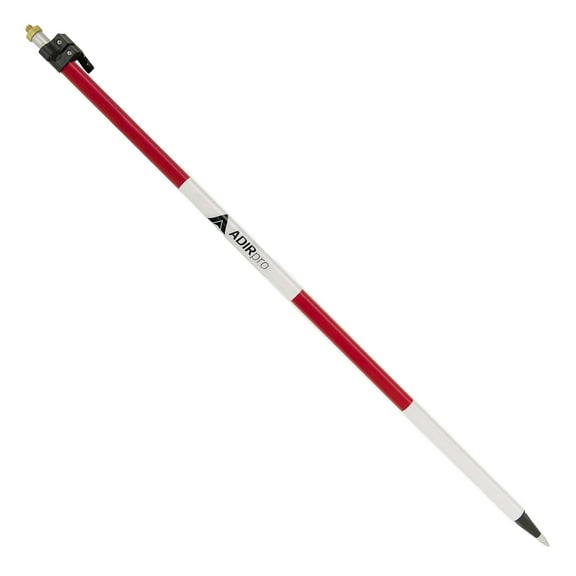 AdirPro Aluminum Prism Pole - Telescopic 8.5’ (2.5m) - Adjustable Tip – Quick Release Clamp - Metric Graduation - Strong & Lightweight GPS Pole - For Use with Prisms, Rover Rod
