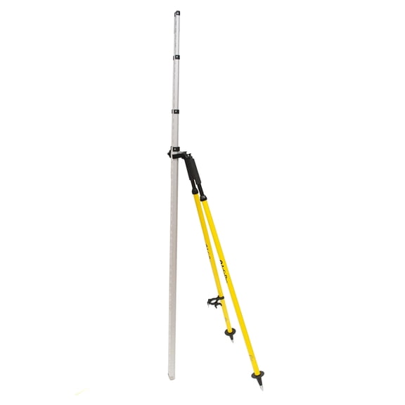 AdirPro Barcode Rod Bipod - Leveling Rod Bipod with Thumb Release Locking System (Yellow)