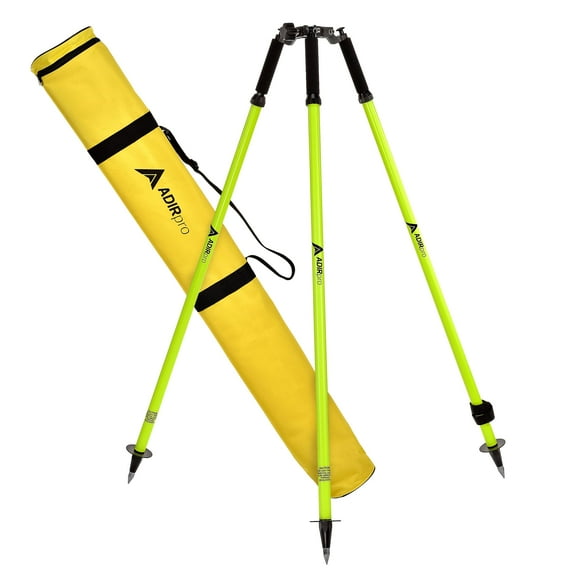 AdirPro Prism Pole Tripod Aluminum Range Pole Tripod Use for Survey Pole, Rover Rod, GPS Pole GNSS RTK Rod Stand - Survey Equipment for Total Station Surveying (Fluorescent Green)