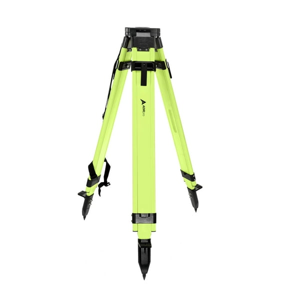 AdirPro Universal Survey Tripod Laser Level Tripod Transit Level Tripod - Quick Clamp - Heavy Duty Contractor Tripod 5/8 x 11 Thread (Green Aluminum)