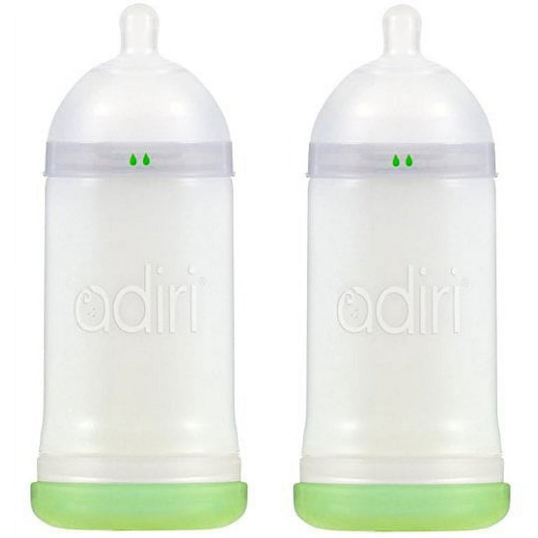 Adiri NxGen Stage 1 Nurser Slow Flow Baby Bottle White 3 6 Months 2 Count