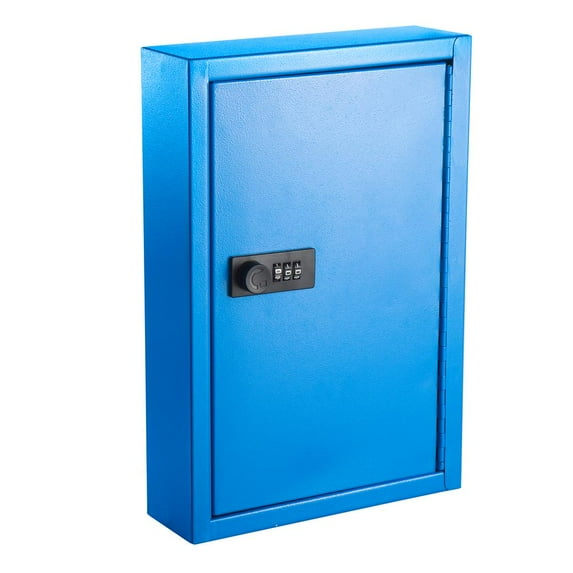 Adiroffice 40 Key Combination Lock Combination Lock Wall Mount Key Cabinet, Blue