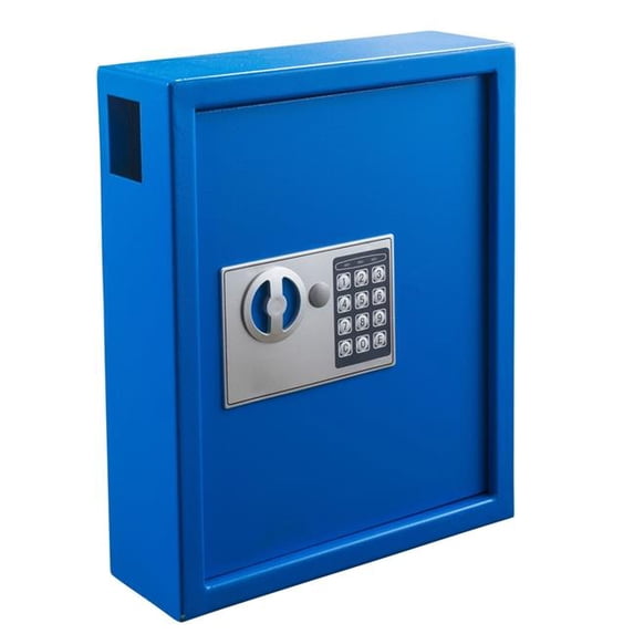 Adiroffice 40 Key Steel Digital Lock Wall Mount Key Cabinet Organizer, Blue