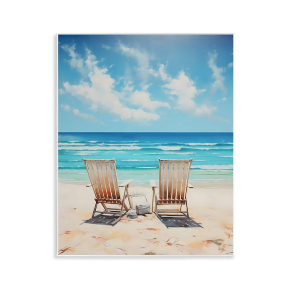 Stupell Industries Adirondack Beach Chairs View Wall Plaque Art, design by LSR Design Studio, 14 x 11