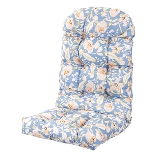 Adirondack Chair Cushion, High Back Patio Chair Cushions 48 x 19.7 x 4.7 Inch, Thickened Rocking Chair Cushion, Fade-Resistant & Waterproof (Flower Blue, Set of 1)