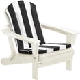 thumbnail image 1 of Adirondack Chair Cushion Thin Waterproof Anti-Slip with Straps, Weather-Resistant Indoor Outdoor Patio Seat Pad,Black and white stripes,1PCS, 1 of 7