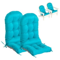 Adirondack Chair Cushions Set of 2, Thick High Back Rocking Chair Cushion 47x19.6x4 Inch, Folding Patio Pads with Ties, Waterproof & Fade-Resistant Seat Pads Indoor/Outdoor (Blue, 2)