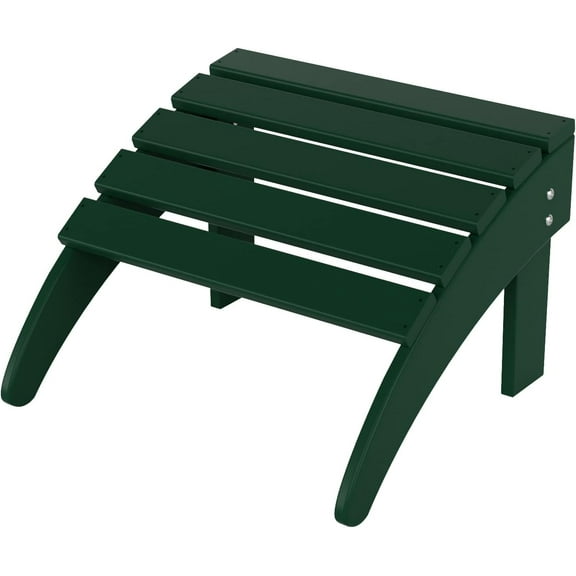 Adirondack Chair Footrest Foldable Ottoman, Folding Ottoman Outdoor Foot Rest for Patio Waterproof, Adirondack Ottoman Outdoor, Dark Green