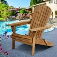 thumbnail image 1 of Adirondack Chair Outdoor Patio Chairs Folding Wooden Accent Lounger Chair with Arms, All-Weather Furniture Seating for Garden Porch Deck Backyard,Natural, 1 of 6