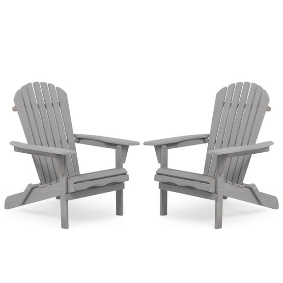 Adirondack Chair Set of 2,Wood Lounge Patio Chair for Outdoor Patio Garden Lawn Backyard Deck Pool Beach,Gray