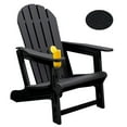 thumbnail image 1 of Adirondack Chair, Weather-Resistant HDPE, Tool-Free 5-Min Assembly, Patio/Fire Pit/Lawn Use, Black, 1 of 6
